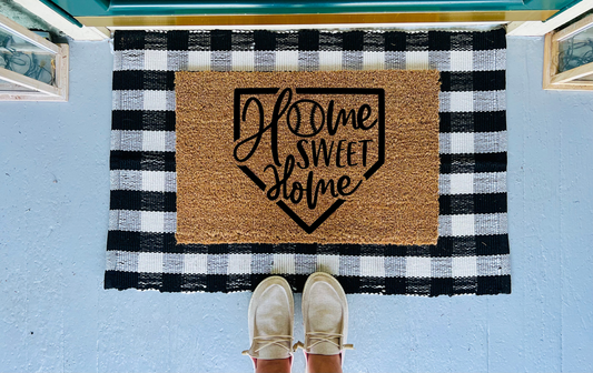 Home Sweet Home Baseball Doormat