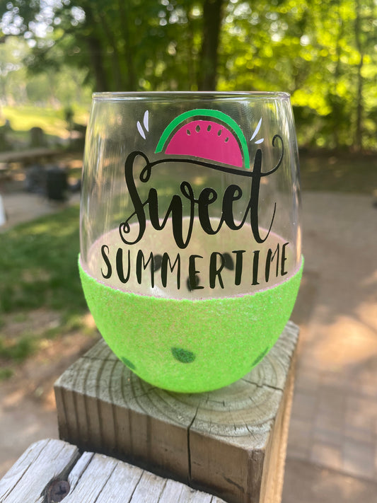 Sweet Summertime Wine Glass