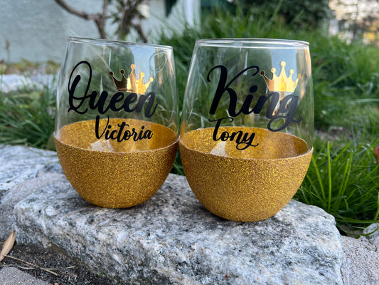 King and Queen Wine Glass