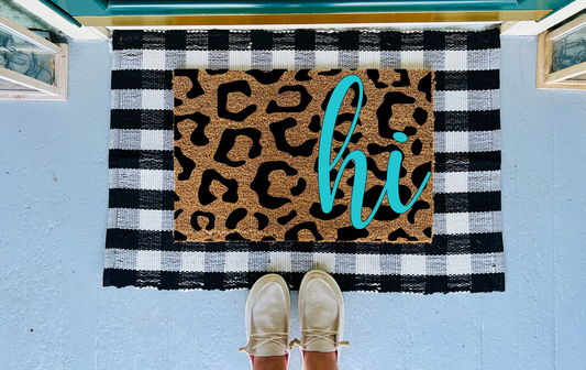 Hi Cheetah Print Doormat