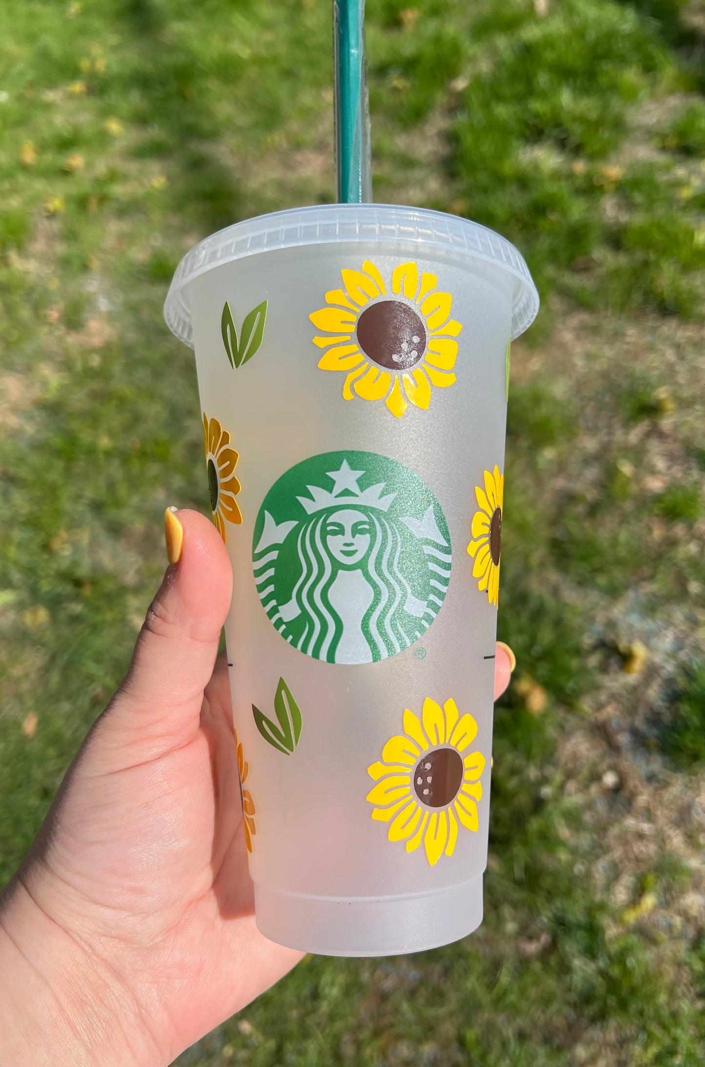 Sunflower Straw Charm Starbucks Cup Topper Mexicharm Yellow 